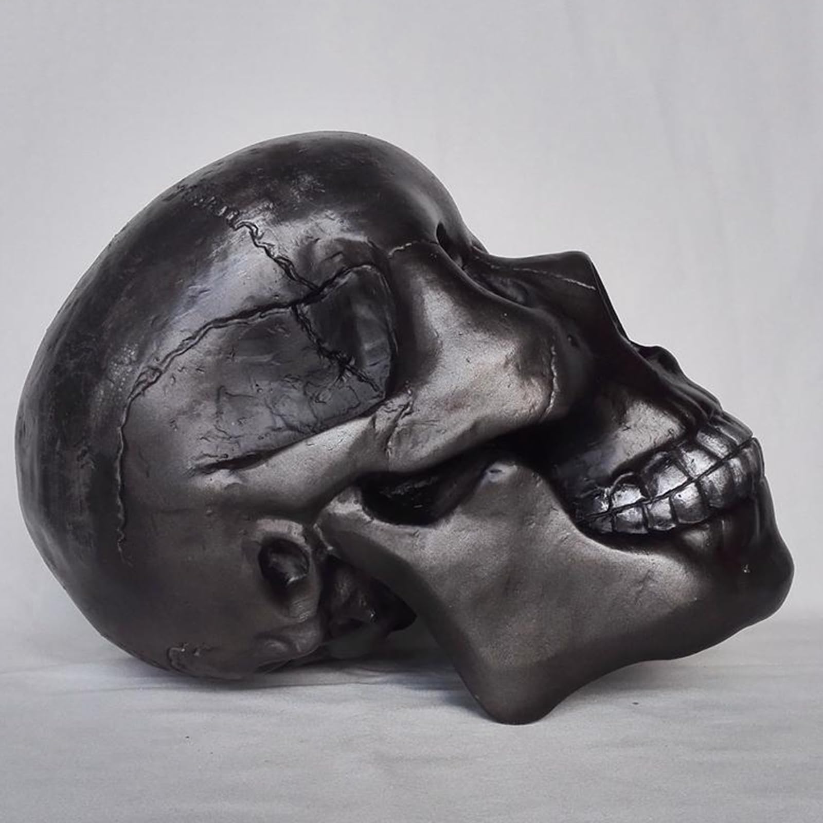 Resin Affenschädel Modell Schimpansenschädel Skelettexemplar Für Fotografie Requisiten Lehrmittel,Schwarz,20cm