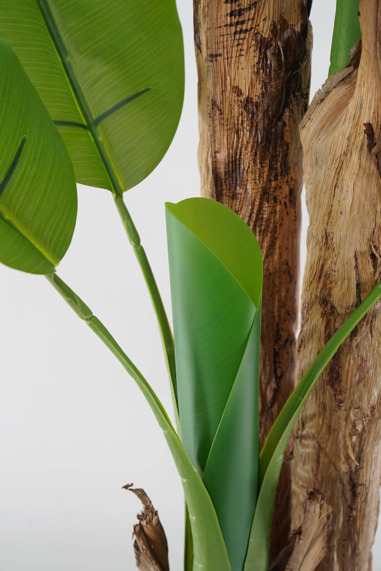 Pianta Artificiale di Banano con Corteccia Naturale, Foglie in PVC, Varie Misure, per Interni Residenziali e Commerciali (Chiquita 180 cm - 3 tronchi)