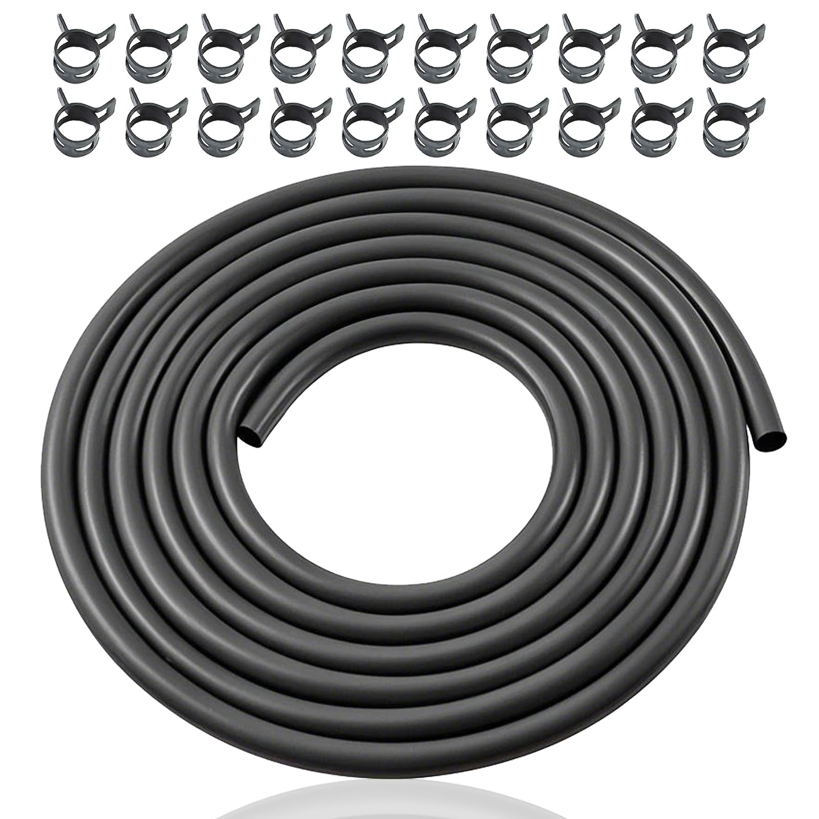 KIKITE Manguera de línea de combustible de 10 pies de 1/4 pulgadas para Briggs & Stratton Kohler Kawasaki motores diesel de gas pequeño, cortacéspedes y generadores, manguera de combustible de goma