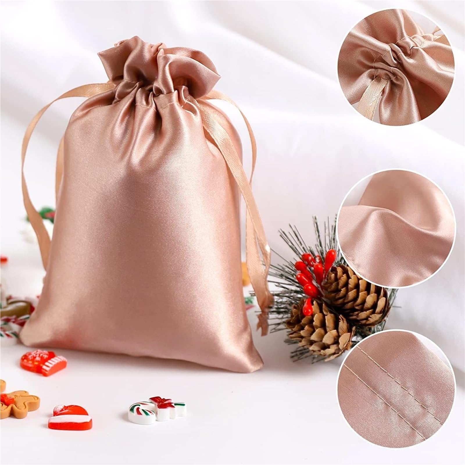 Pochette Brodée Bonbons Satinés