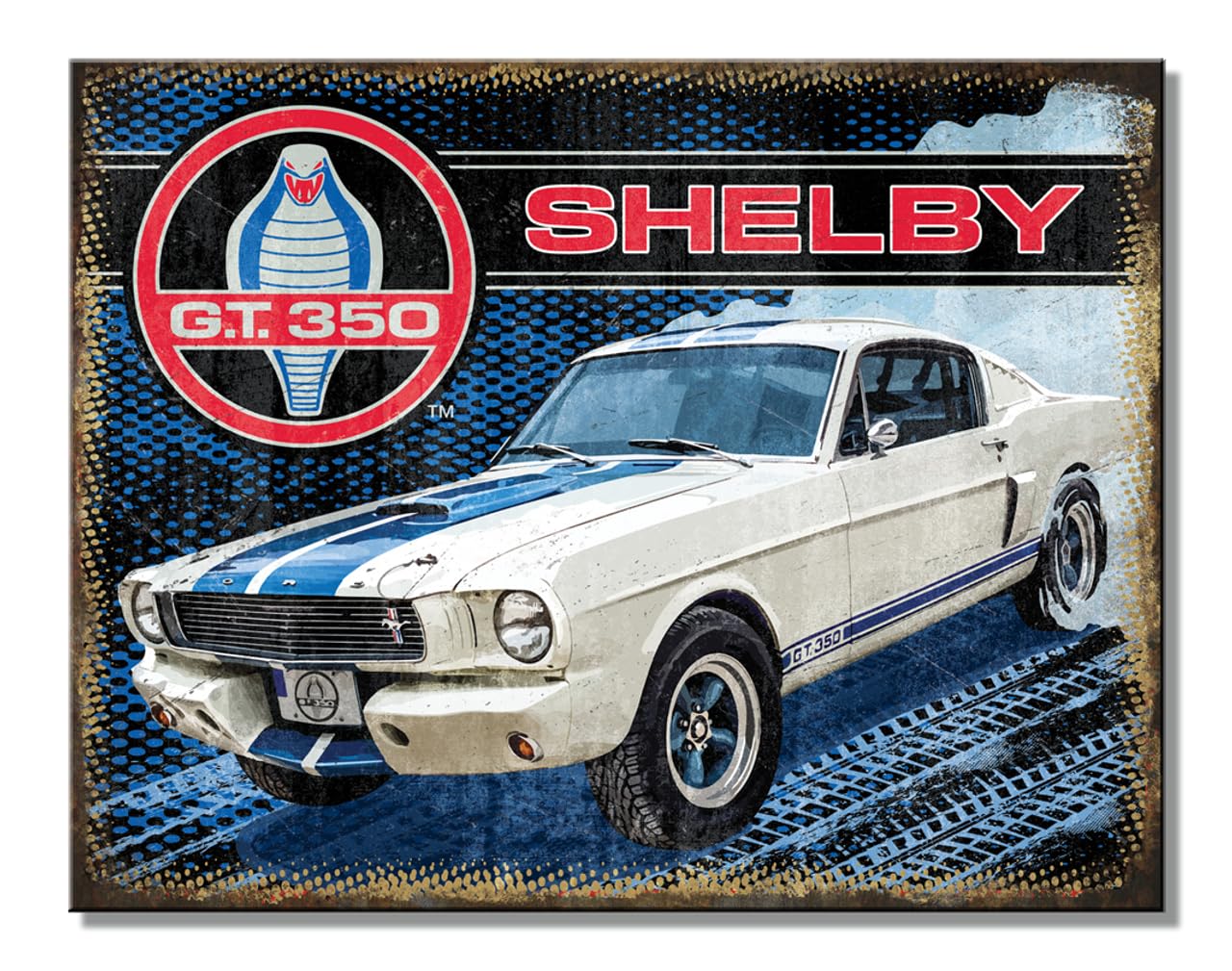 Desperate Enterprises Shelby GT350 Tin Sign - Garage Signs - Nostalgic Vintage Metal Signs - Made in the USA