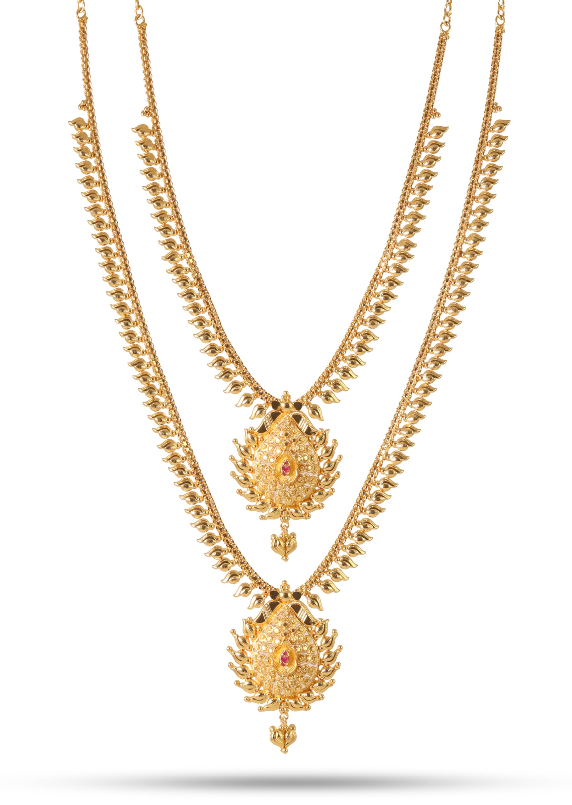 CUTE GOLD One Gram Micro Gold Plated Traditional South Indian Fashion Jewellery Stylish Ruby Emrald Stone Long Haram Set for Women & Girls(HS009) (B0CR15T6J4) Amazon Price History, Amazon Price Tracker