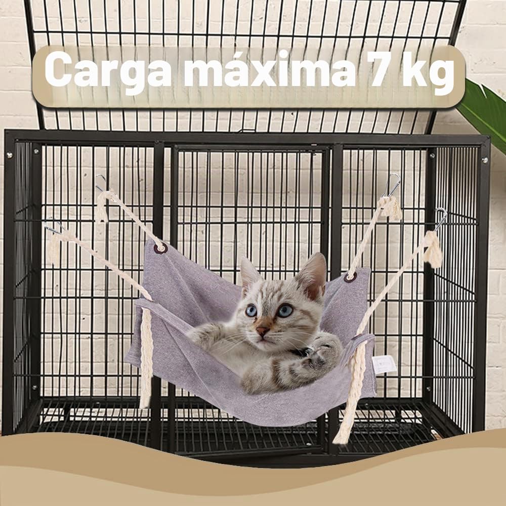 Yitexin Hamaca para Gatos, Hamaca Transpirable para Mascotas, Cama Colgante para Gatos con mosquetones de Metal y borlas, Hamaca Colgante para Gatos