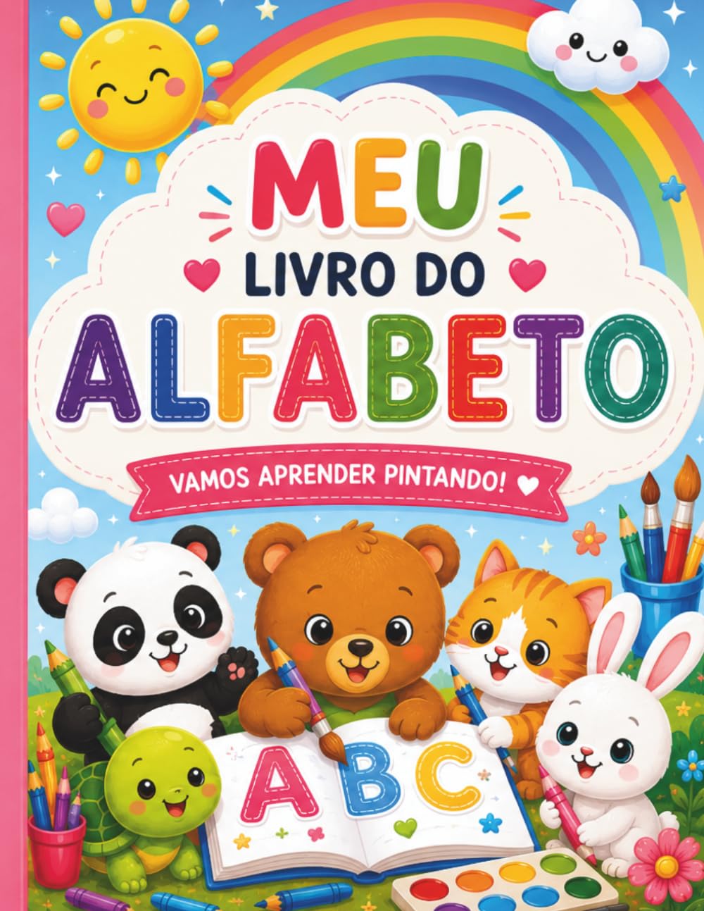Meu Livro do Alfabeto para Colorir: Aprenda as letras com animais fofos de forma divertida