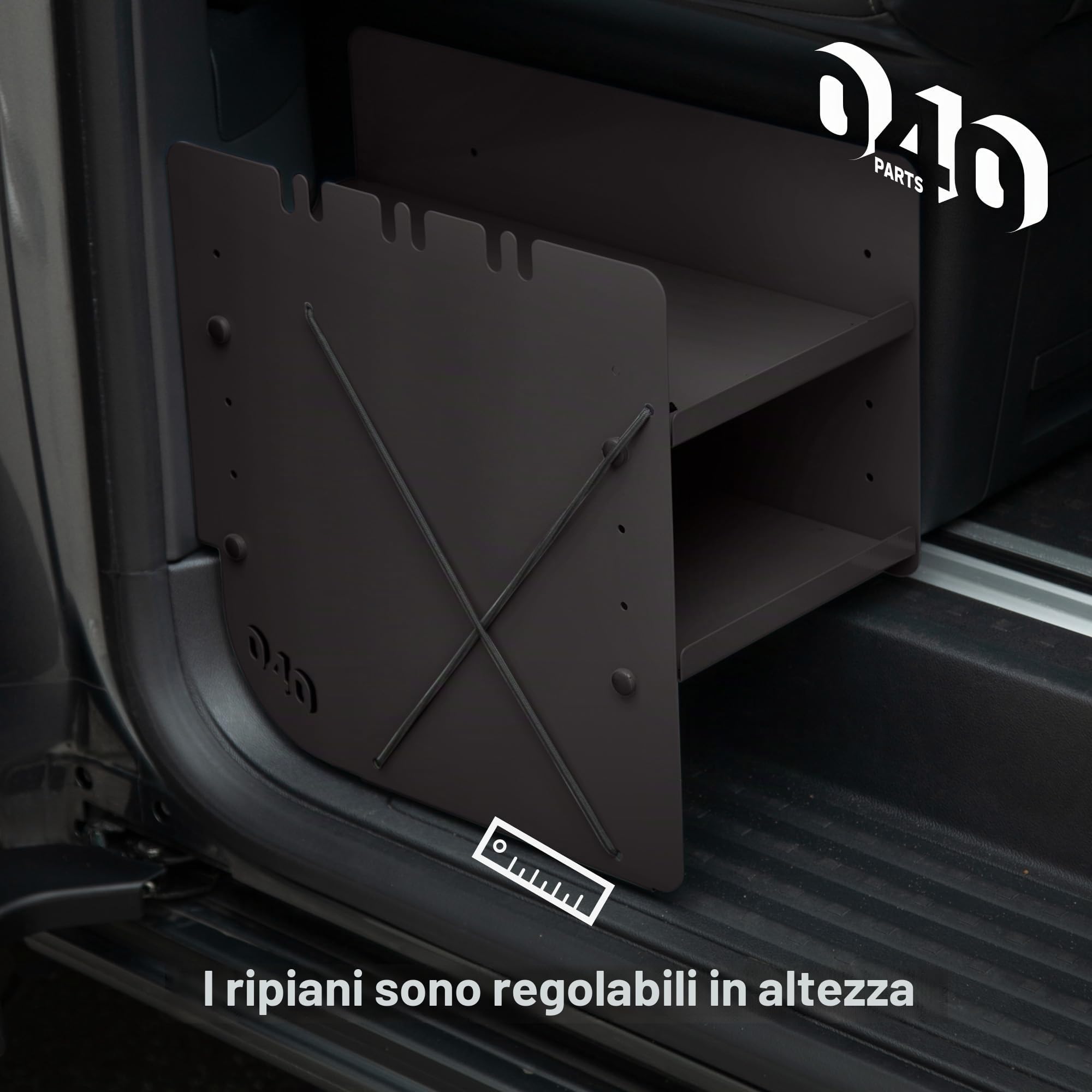 Scarpiera nera per auto, accessorio adatto per VW T5 T6 T6.1 California, Lato Passeggero Nero