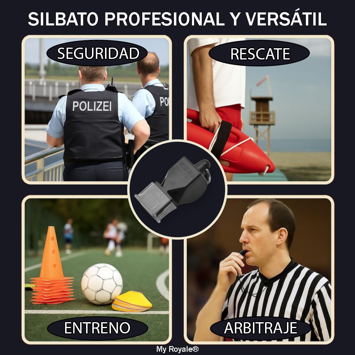 Fox Classic Silbato árbitro Profesional 2 uds. para fútbol baloncesto voleibol socorrista