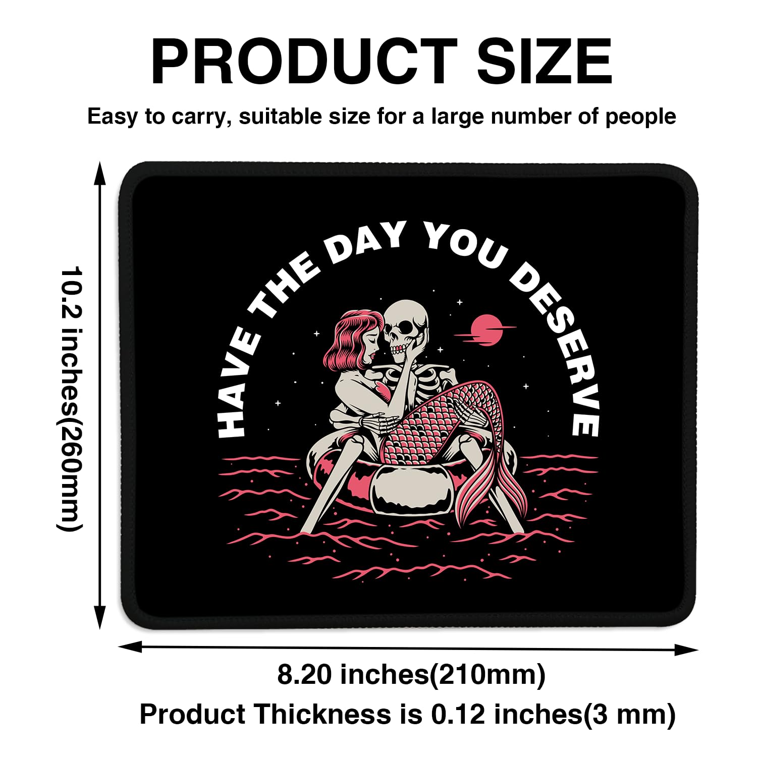 Ghatobty Mouse Pad Mermaid Square Mousepad Desk Mat With Non Slip - View #9