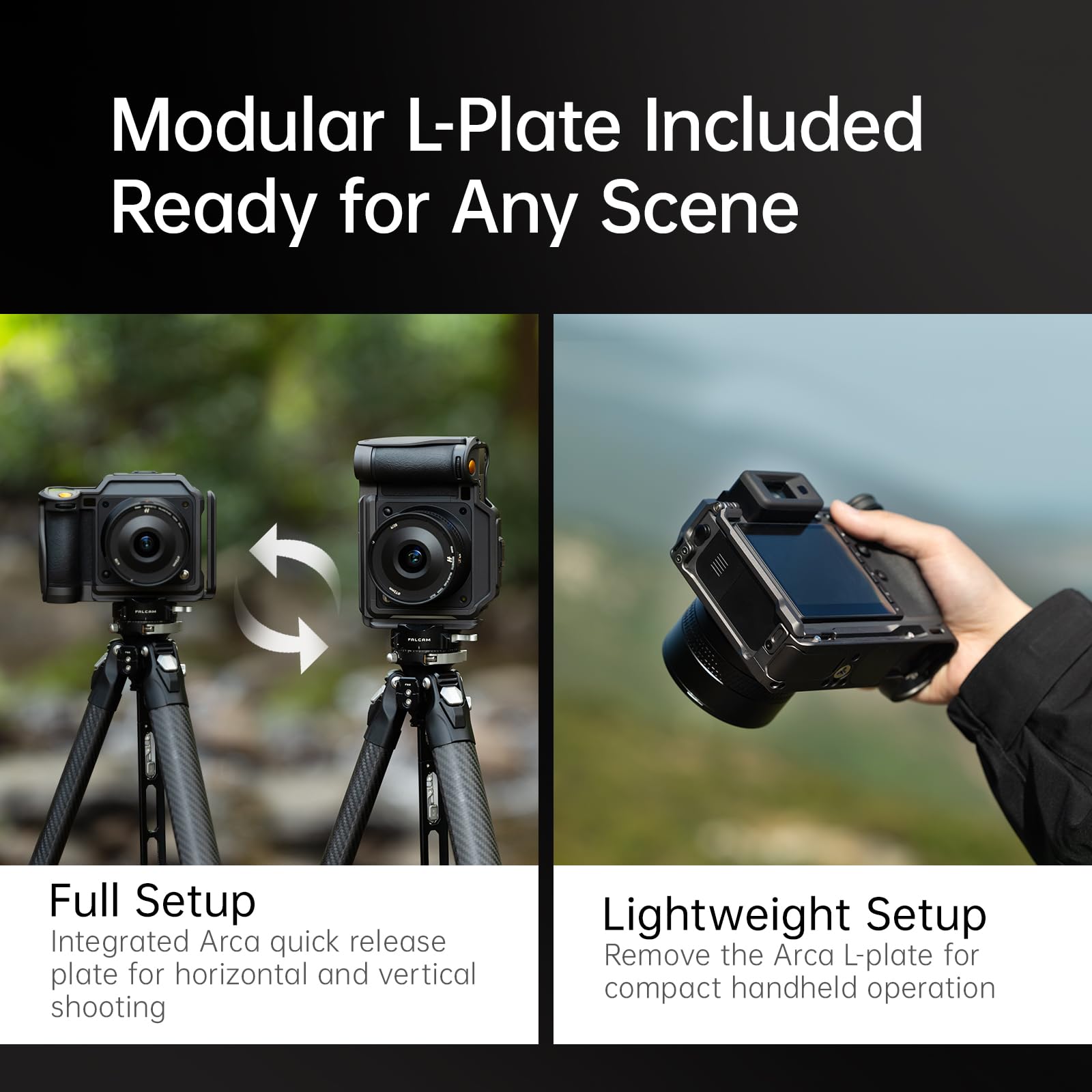 FALCAM Gabbia per Fotocamera in Lega di Alluminio Compatibile con Hasselblad X2D X2D II, Gabbia Protettiva in Alluminio 6061 con L-Plate Arca Modulare, Slot Compatibile AirTag, Design Lay-Flat, Montag