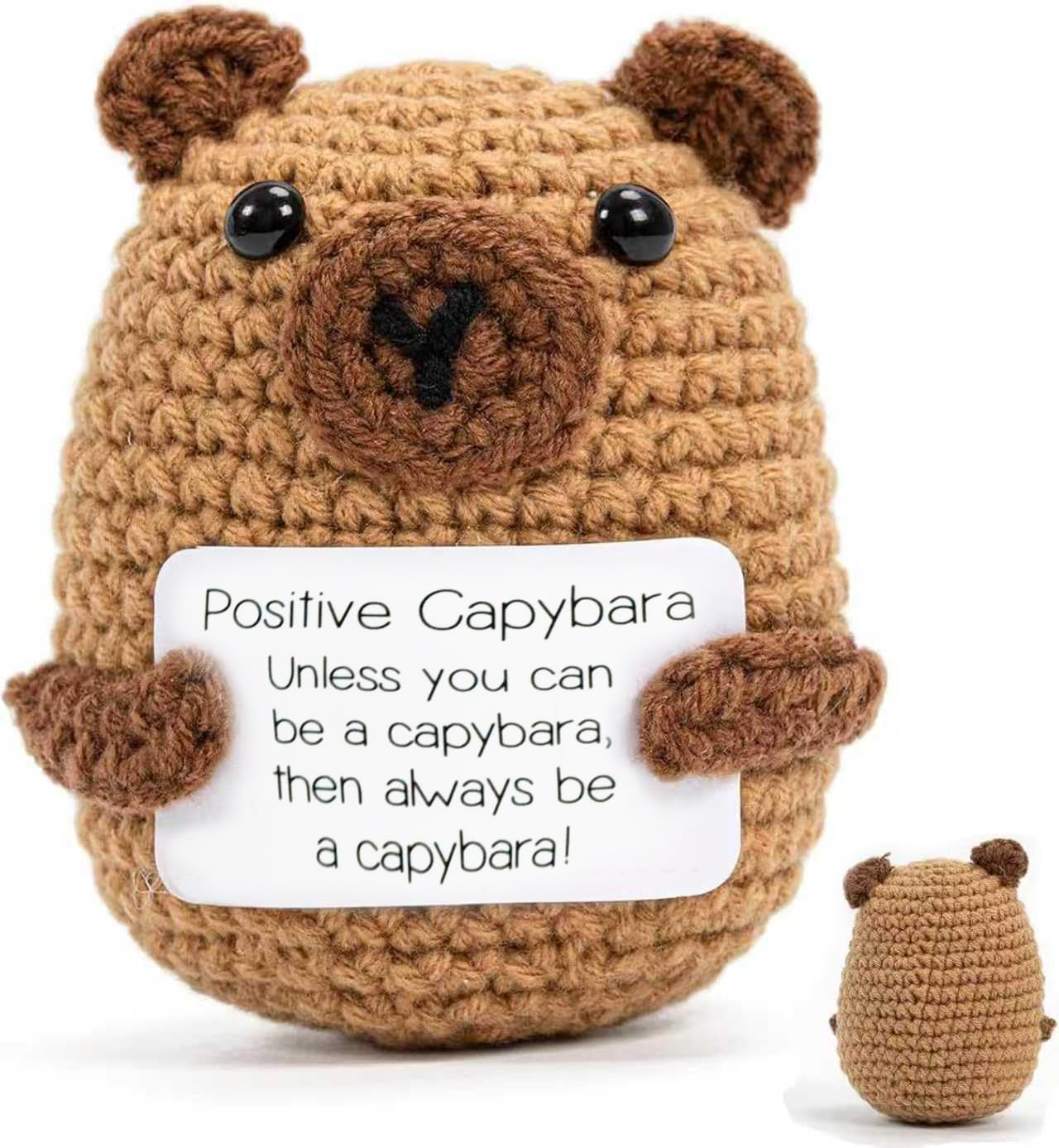 CARROUSEL Capybara Gifts Positve Crochet Capybara Animals Emotional Support Crochet Capybara Teddy Cheer Up Keepsake Gifts for Friends Women Students Boys Girls Age 3+