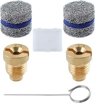 2 Pieces 1.1 mm Foam Cannon Orifice Nozzle and 2 Pieces Foam Maker with Cleaning Needle Universal Brass Thread Nozzle Tips and Mesh Filter for Snow Foam Lance,5000 PSI