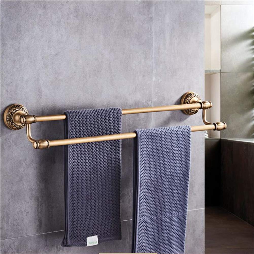 Double barre porte-serviette rétro en aluminium pour une salle de bain rangée