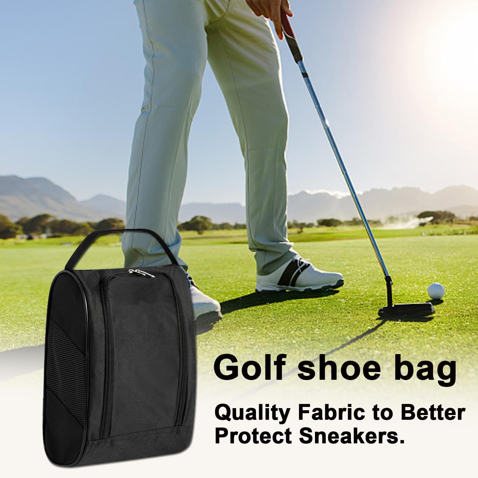 Porta Zapatos de Golf, Estuche para Zapatos de Golf,Bolsas para Zapatos Deportivos y de Viaje con ventilación Bolsas Porta Zapatos Transpirables Deportivas con Cremallera Bolsa pa