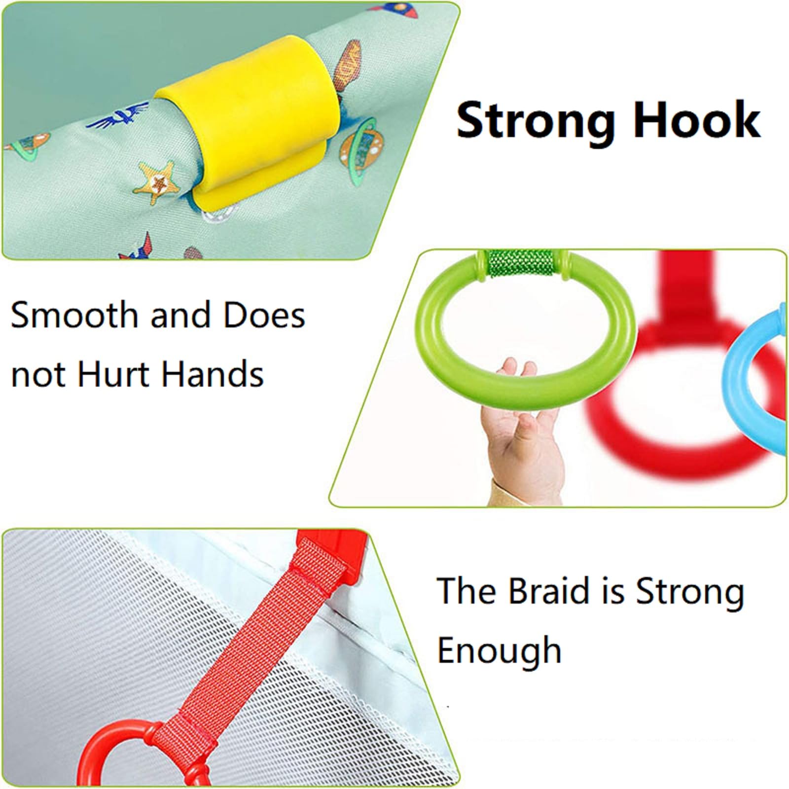 Anelli Per Maniglie Box Bambini - 8 Pezzi Multicolore Per Culle E Lettini, Aiuto Per Imparare A Stare In Piedi - Foto 10