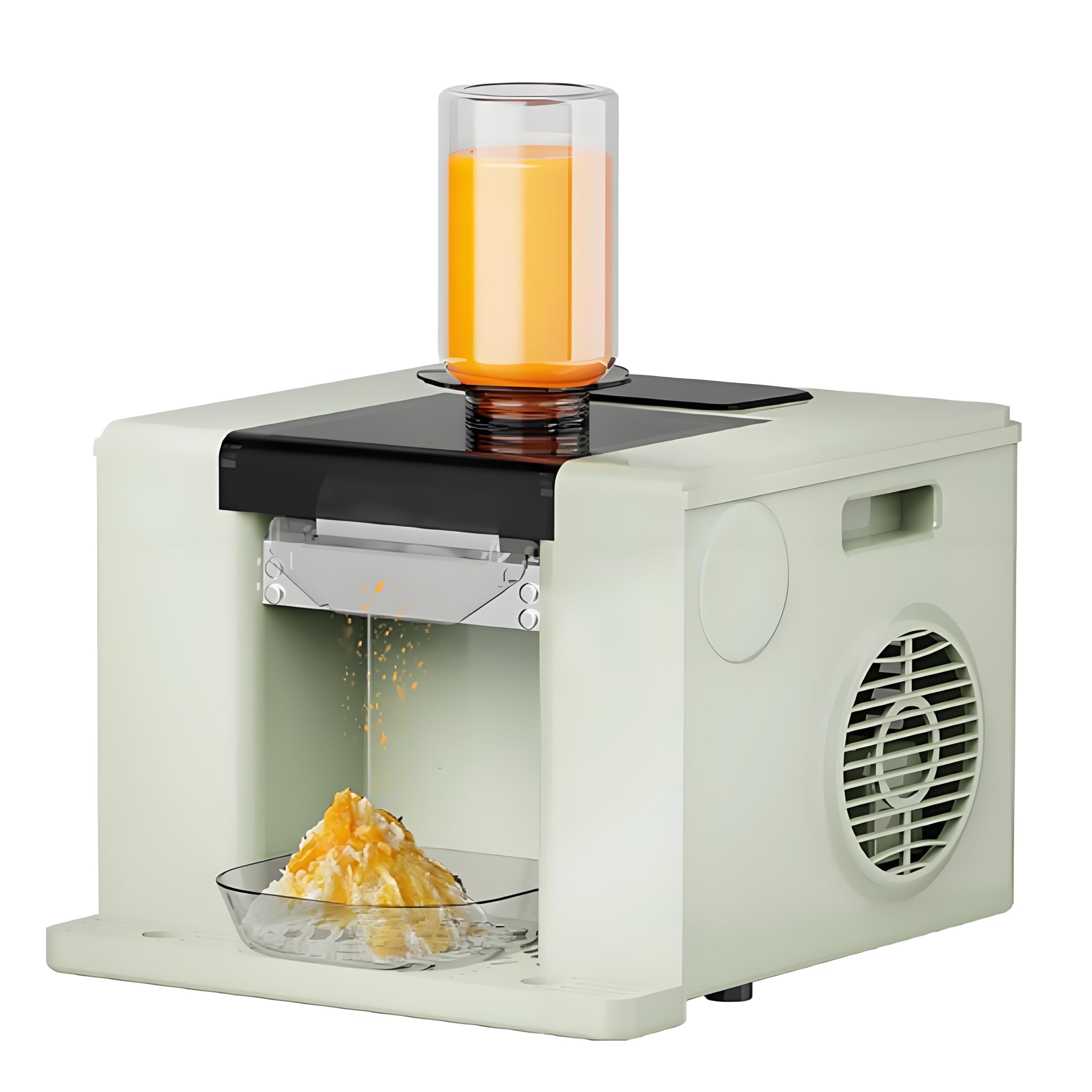 Máquina para hacer hielo raspado con vaso de alimentación de 750 ml, 3 porciones preestablecidas, control de velocidad inteligente, grosor ajustable, hace hielo raspado esponjoso a partir de jugo