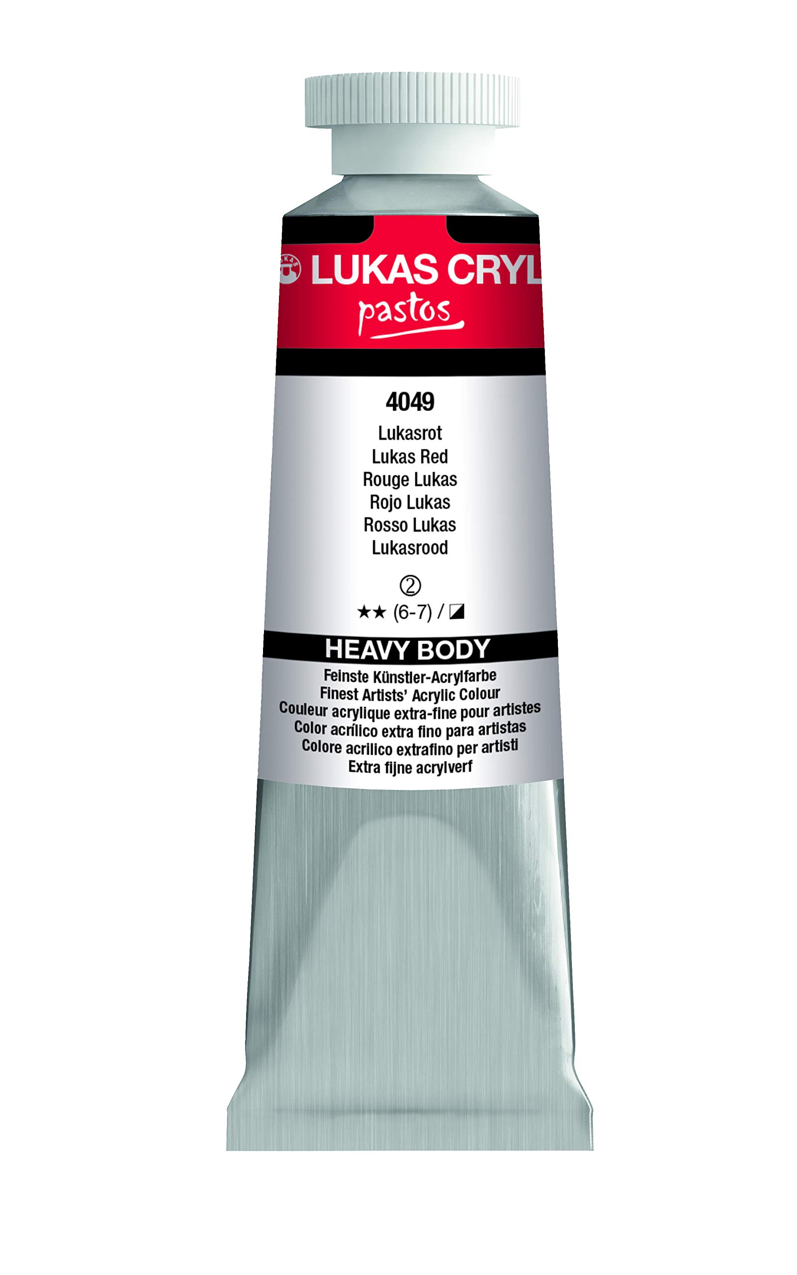 Lukas Crystal Pastos 37 ml – Professional Quality Acrylic Paint – Luke Red