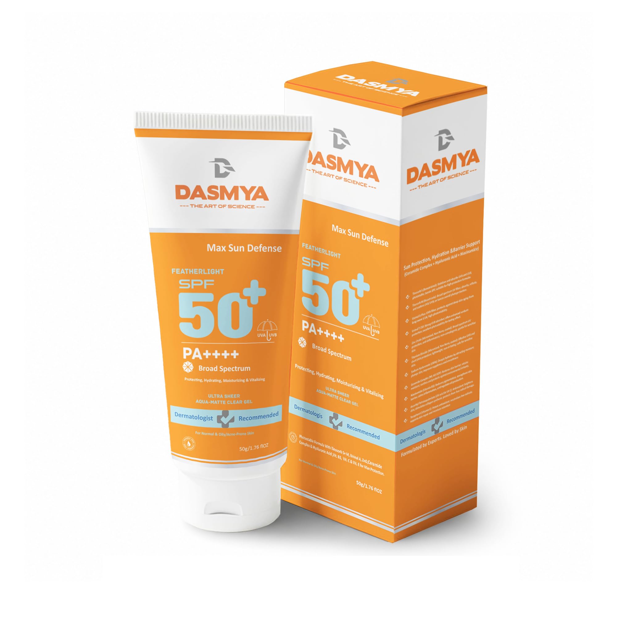 SPF50+ PA++++ Broad Spectrum (UVA/UVB) Featherlight Sunscreen Gel for Max Sun Defense - 50ml-image-4