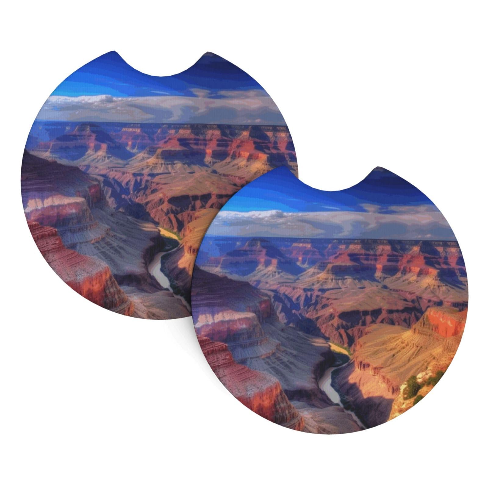 Xopekvlawm Beauty Grand Canyon 2 Pack Car Cup Holder Coasters 2.7 Inch Universal Anti-Slip Shockproof Car Cup Holder Insert Car Coasters Drink Coasters Cup Holder Coasters For Car Accessories