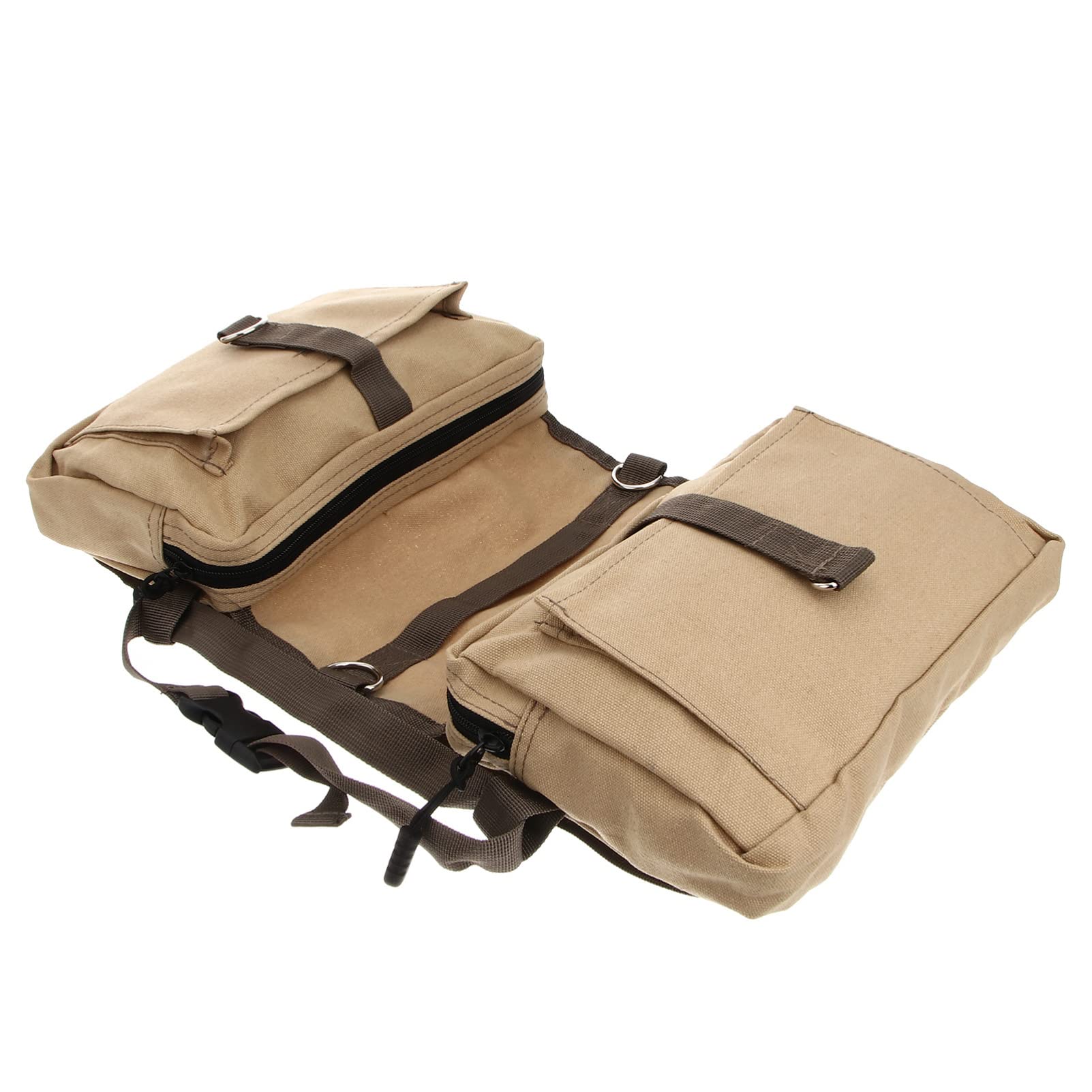 Mipcase Hound Camping Hiking Backpack Saddle Bag Rucksack for Medium and Large Dogs Khaki Canvas Multi-Functional Design Straps for Travel and
