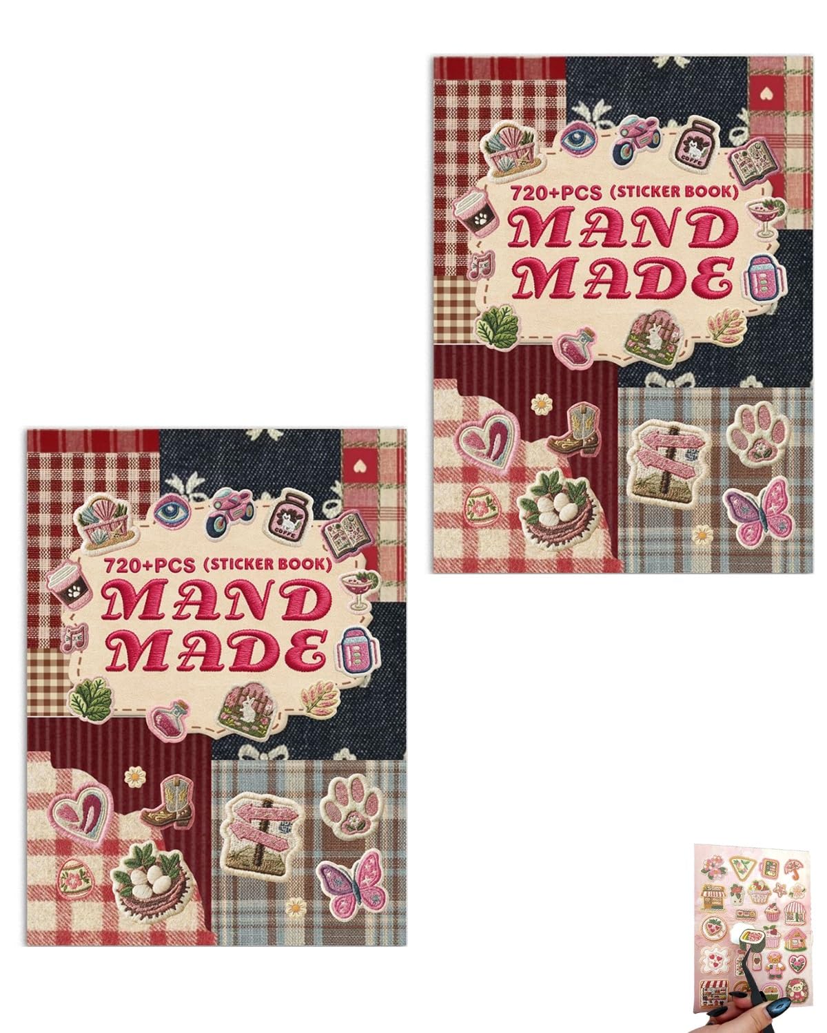 Faux Embroidery Stickers 720+ Mimic Embroidery Peel Stick Decals Decorative Embellishments for Junk Journals Greeting Cards Laptops Gift Boxes Classroom Handmade Craft Projects
