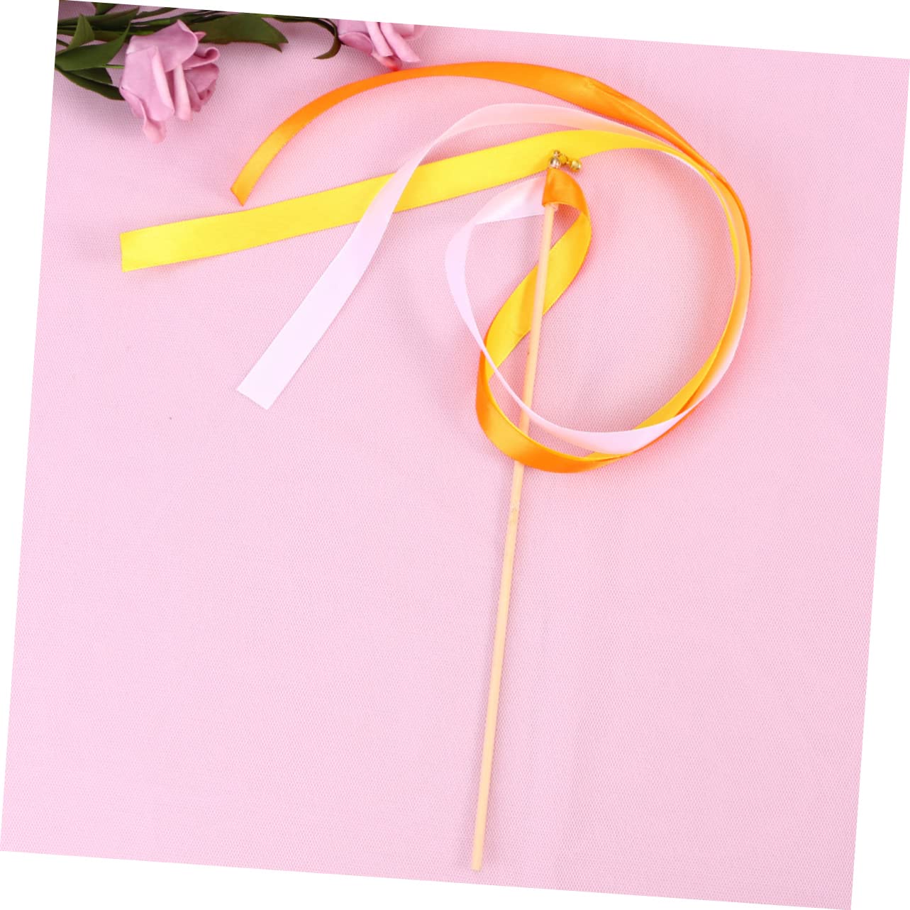 CHILDWEET 40piezas Varitas De Cinta De Raso Con Campanita De Bastones De Hadas Amarillos Para Bodas y Fiestas Accesorios Para Celebraciones y Eventos Especiales