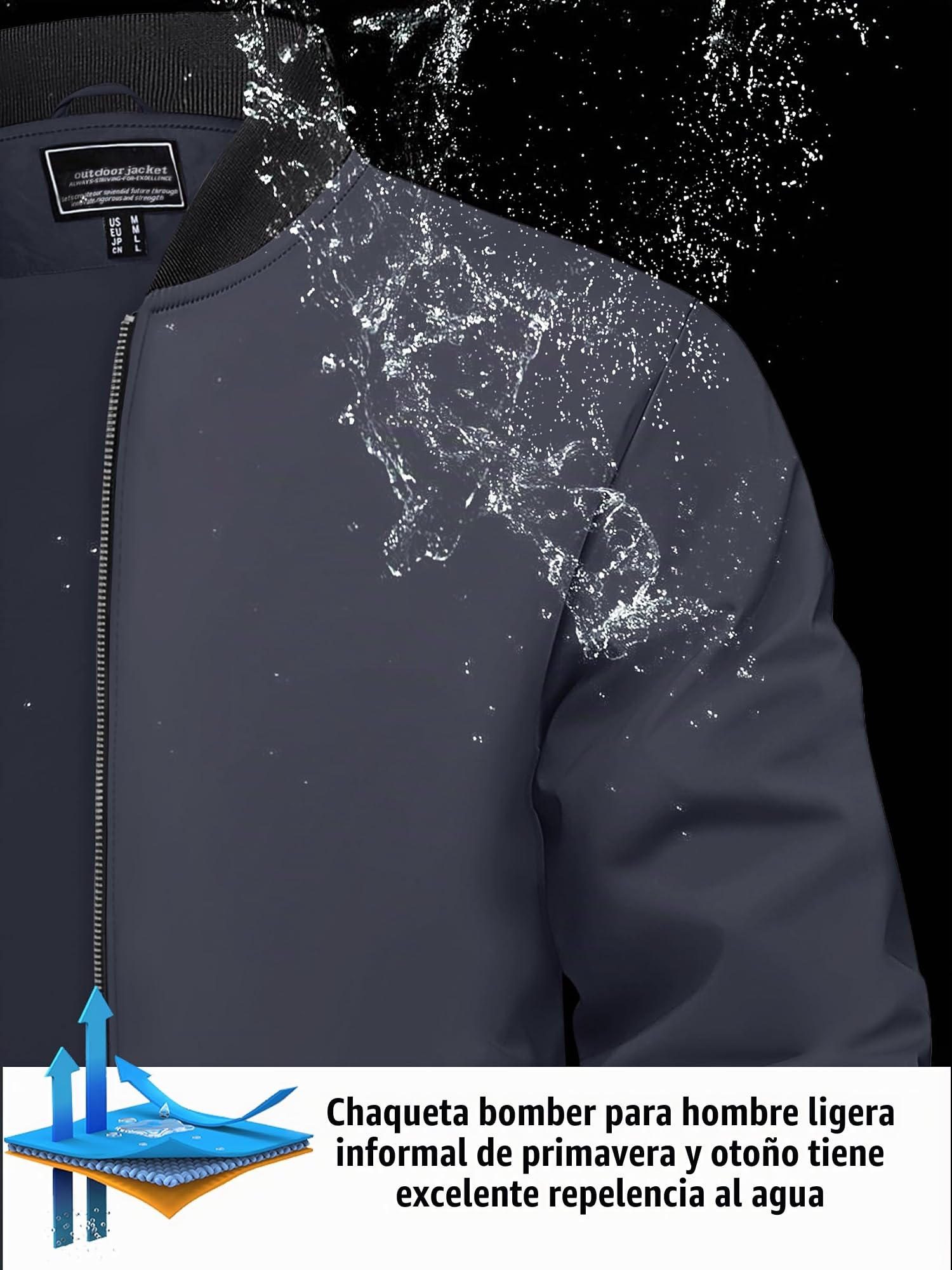 TACVASEN Chaquetas de Hombre Chaqueta de Béisbol Informal Inteligente Chaquetas Cortavientos Ligeras Chaqueta de Verano al Aire Libre