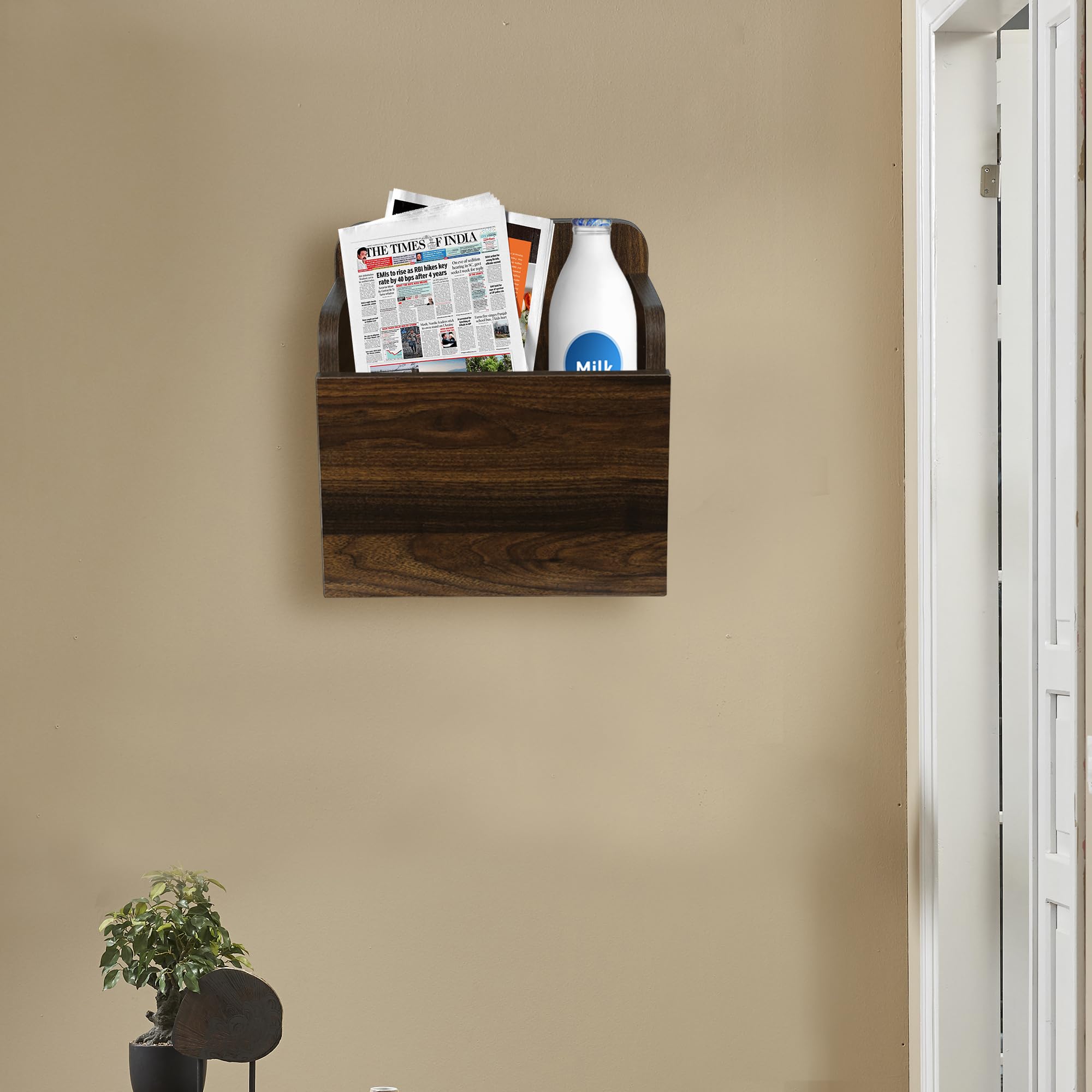 GUDSMITH Engineered Wood Mail Box Columbian Walnut-image-12
