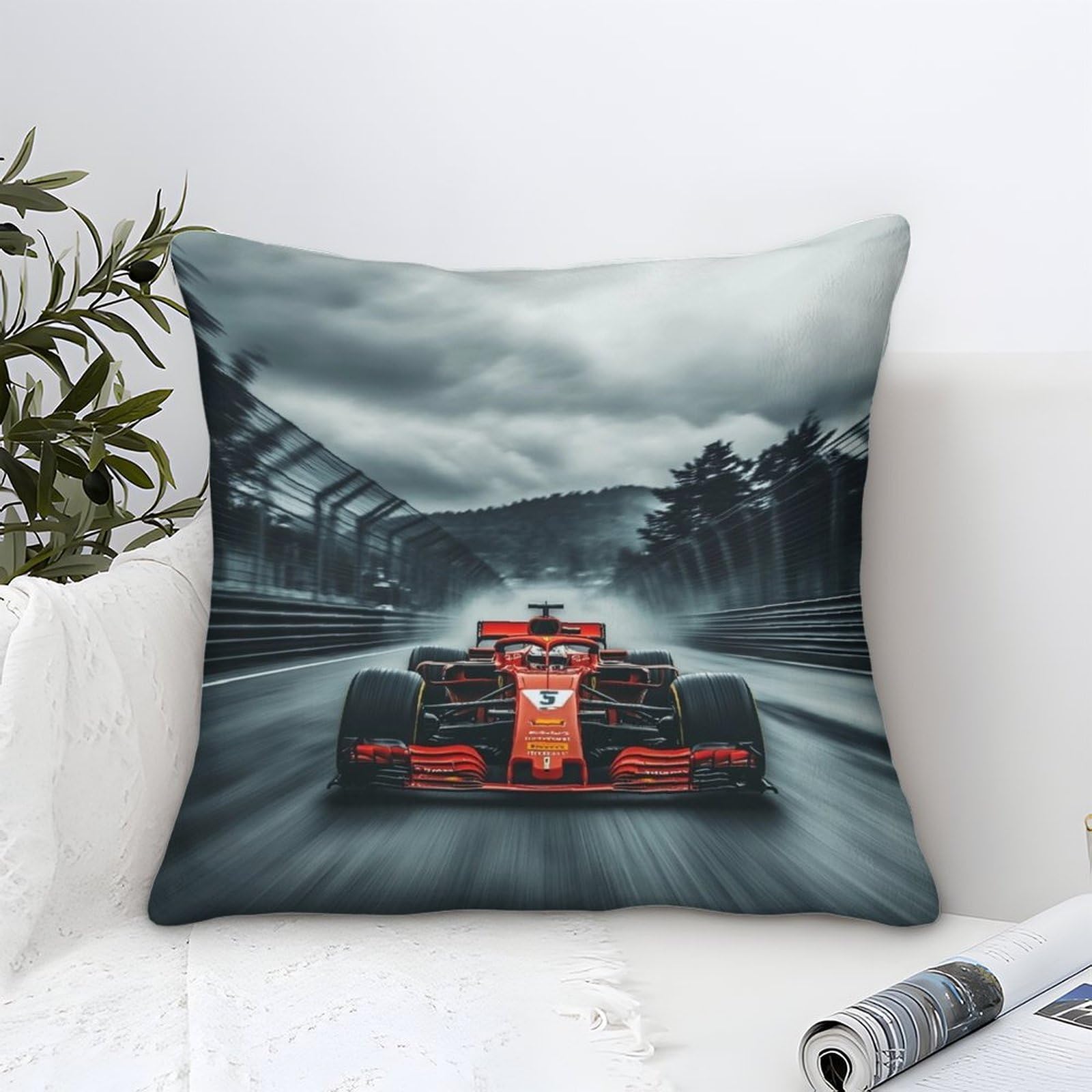 Xiaopangxy Formulaa Racing-8 50X50cm Throw Pillow Covers Formulaa Racing - No Insert I Racing Car Microfiber Square Cushion Covers I Machine Washable | Indoor Use Only