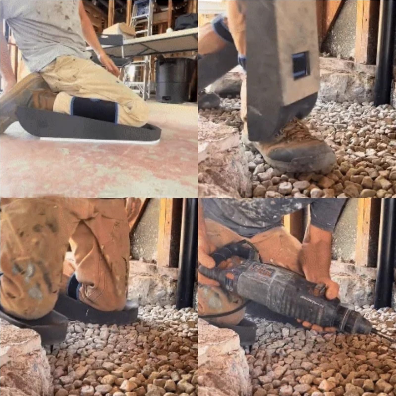 Genouillères Toe Knee Crawler for Travaux dans Les Combles, Genouillères Autoportantes for Le Travail en Espace Restreint avec Sangles Réglables