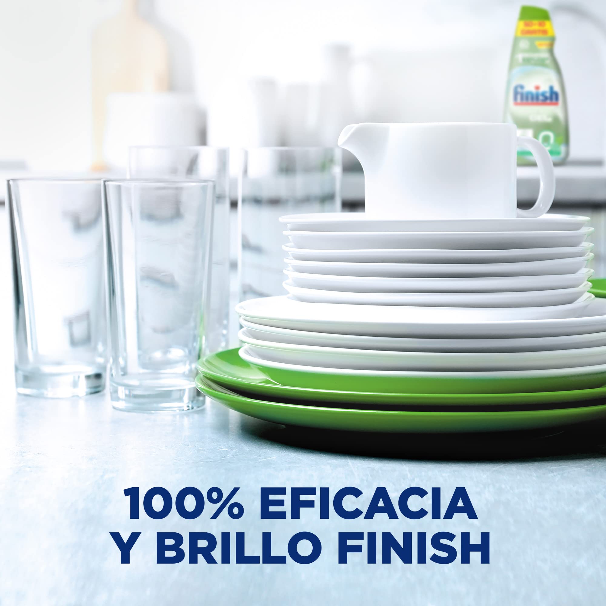Reckitt Finish Power Gel 0% Detergente Gel Lavavajilla con Certificado Ecológico, 2 unidades - 120 Dosis