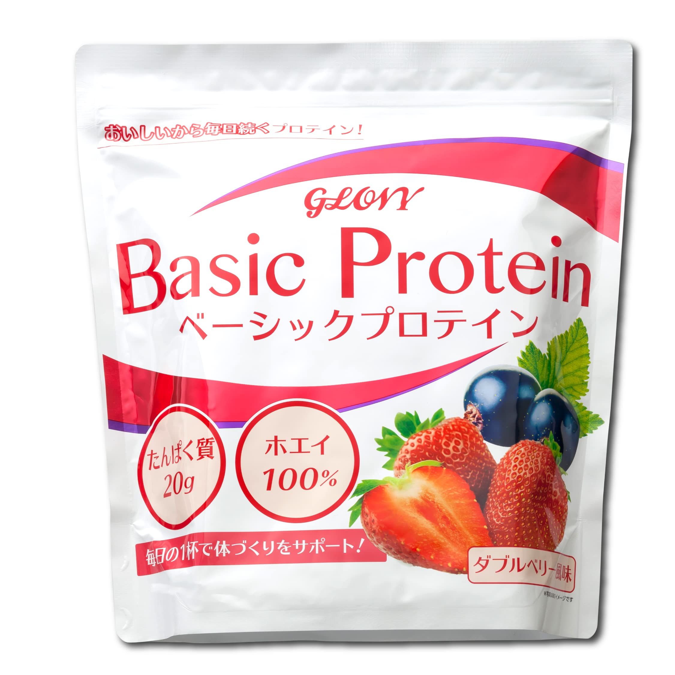 Amazon | GLOVY ベーシックプロテイン ダブルベリー風味 640g ホエイ 