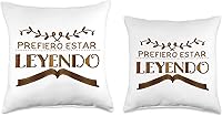 Vista 3 de Emotivo Prefiero Estar Leyendo - Almohada motivacional con cita inspiradora, 16 x 16 pulgadas, multicolor