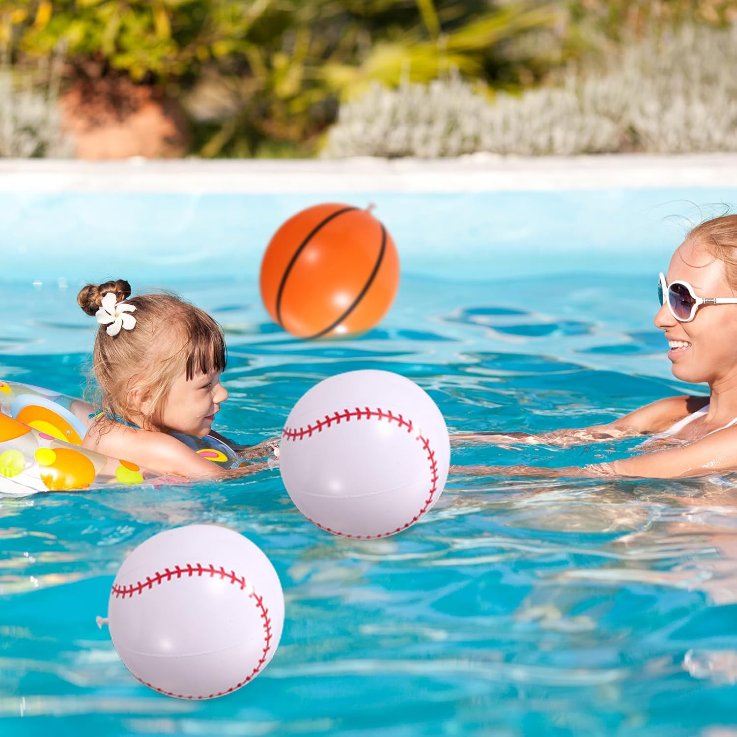 12pcs Inflatable Sports Beach Balls, Large Sports Themed Party Favors Basketball Soccer Football Baseball Beach Balls for Sport Game Party Supplies (4 Styles)