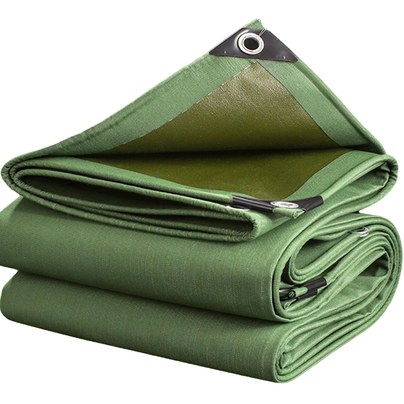 Waterproof Tarpaulin Multipurpose 1.5x2m 2x3m 3x4m 6x8m, Green Tarp Heavy Duty Thick Rainproof Protection Cover for Garden/Camping/Tent/Ground/Sheet(1x1.2m(3.3ftx3.9ft))