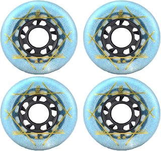 Inline Skate Wheels, Replacement Roller Skating Wheels Inline Skate Wheels (4-Pack),88A 72/76/80mm Rotating Light-emitting Wheels for Roller Blade Wheel Replacement Brush Street FSK,Blue,80mm