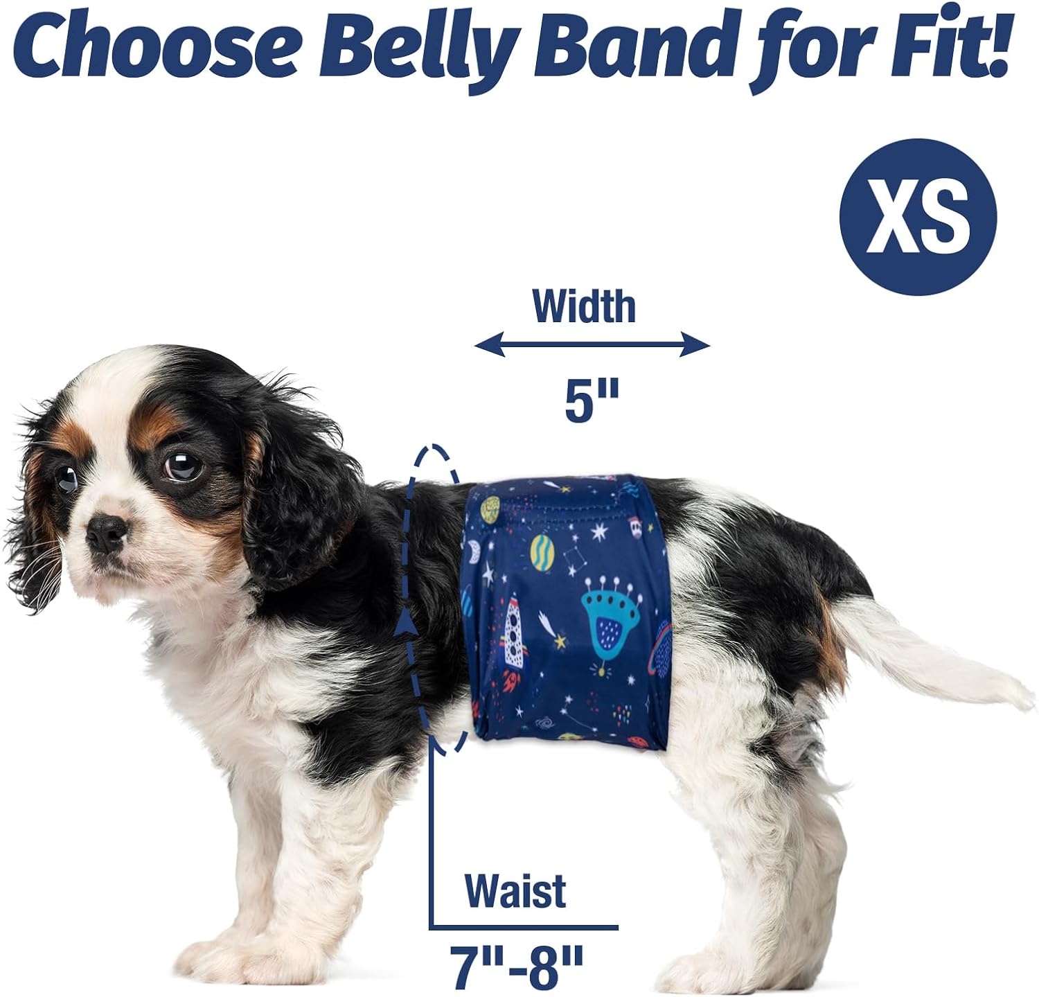 Pet Soft Dog Belly Band - 3 Packs Reusable Dog Diapers Male Doggy Diapers Wraps - Washable Dogs Belly Bands for Male Dogs (Starry Sky, XS) image 4