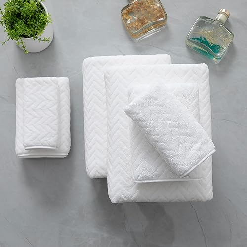 Miniatura 7 de Tigona Juego de 4 toallas de baño, 35 x 70 pulgadas, altamente absorbentes, de secado rápido, toallas de baño grandes de microfibra de gran tamaño,