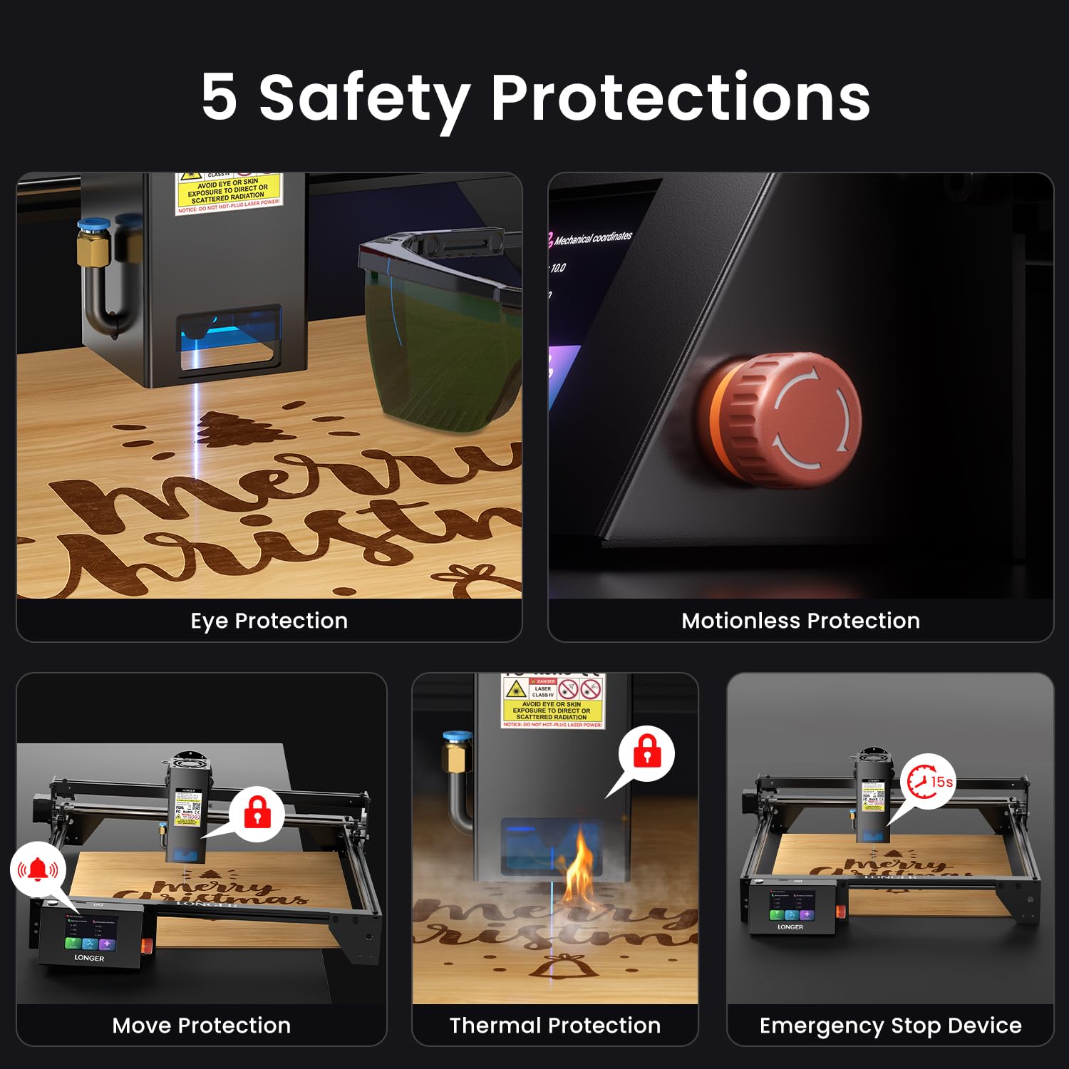 Longer RAY5 20W Laser Engraver with Air Pump and Y-Axis Extension Kit, Expand Working Area to 33.46" x 15.75", 3.5” Color Touch Screen, App Offline Control, DIY Engraver Tool for Metal/Glass/Wood