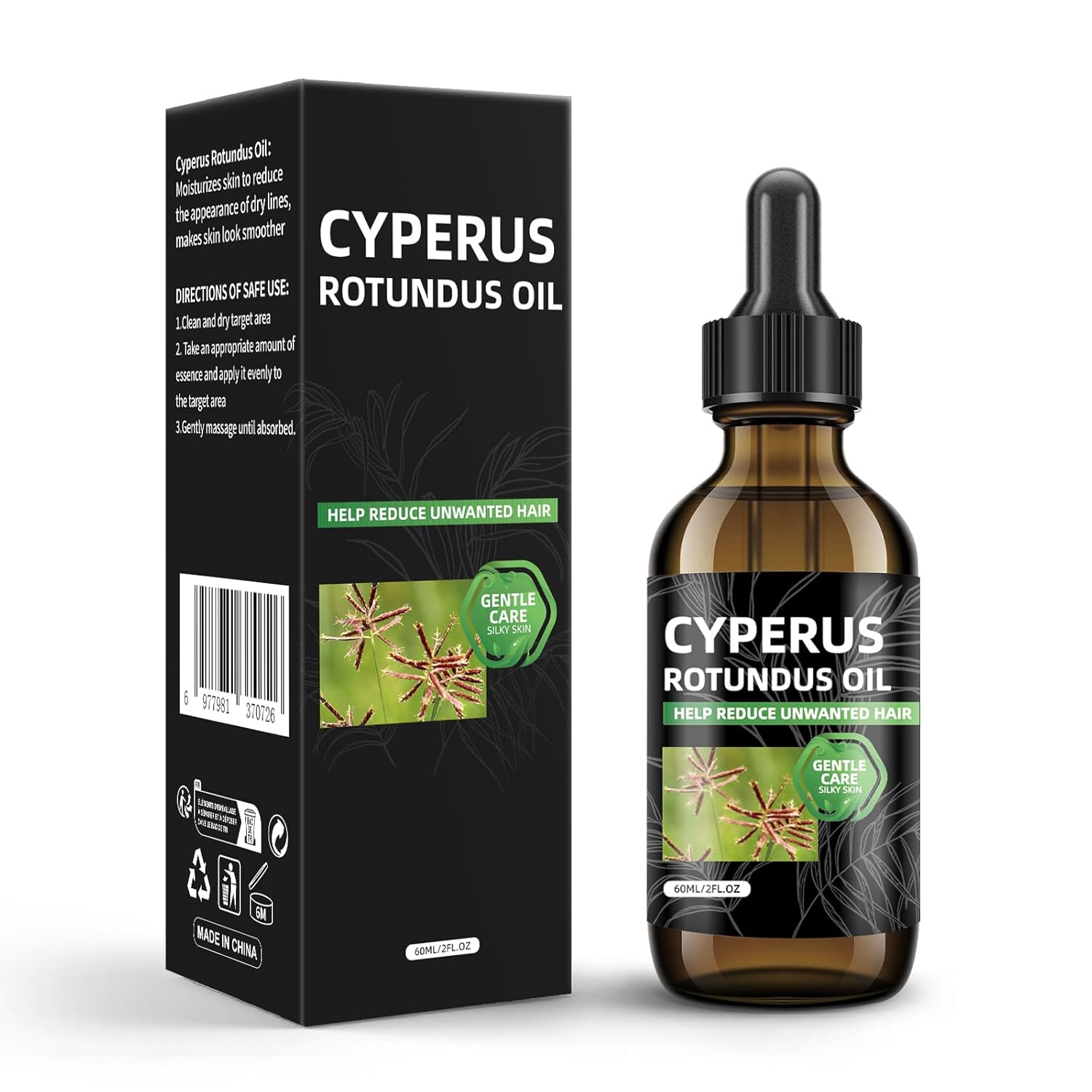 Cyperus Rotundus Oil for Hair Removal, Natural Cyperus Rotundus Oil to Reduce Unwanted Hair Growth, Soothing & Moisturizing, Shrinks Pores, Smooth Skin Care, Suitable for All Skin Types, 2 fl Oz 60ml Cyperus Rotundus Oil for Hair Removal, Natural Cyperus Rotundus Oil to Reduce Unwanted Hair Growth, Soothing & Moisturizing, Shrinks Pores, Smooth Skin Care, Suitable for All Skin Types, 2 fl Oz 60ml