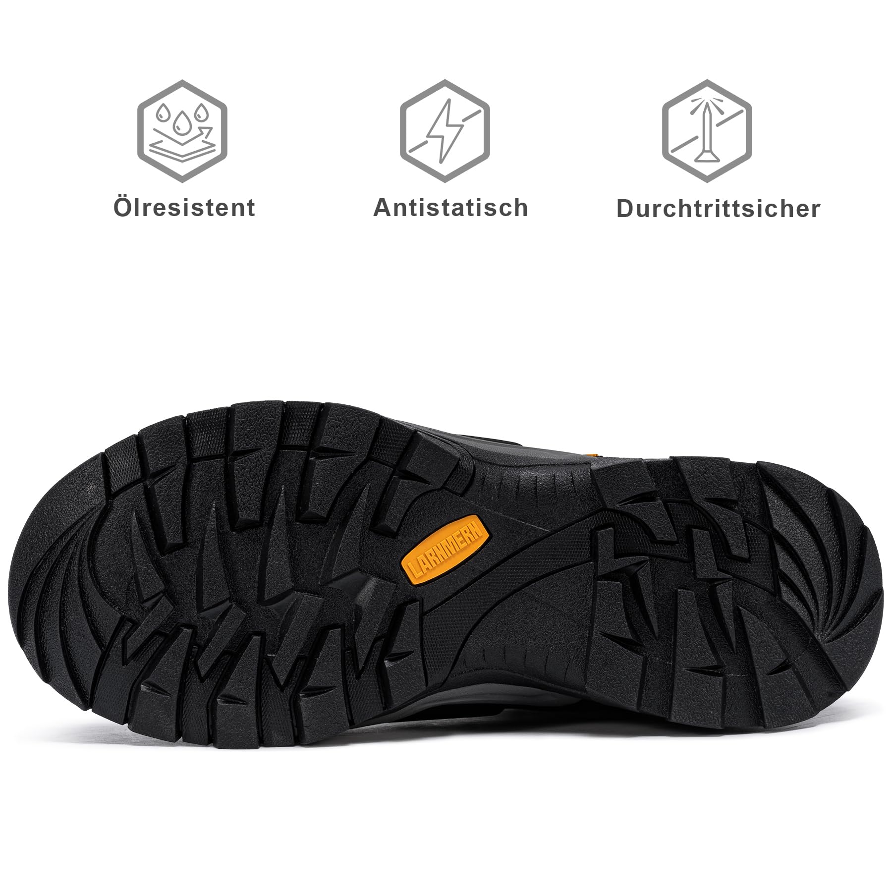 LARNMERN Arbeitsschuhe Herren S3 Wasserdicht WR Sicherheitsschuhe | Antistatisch Durchtrittsicher Stahlkappenschuhe Baustelle Arbeitsstiefel Komfort Sicherheitsstiefel