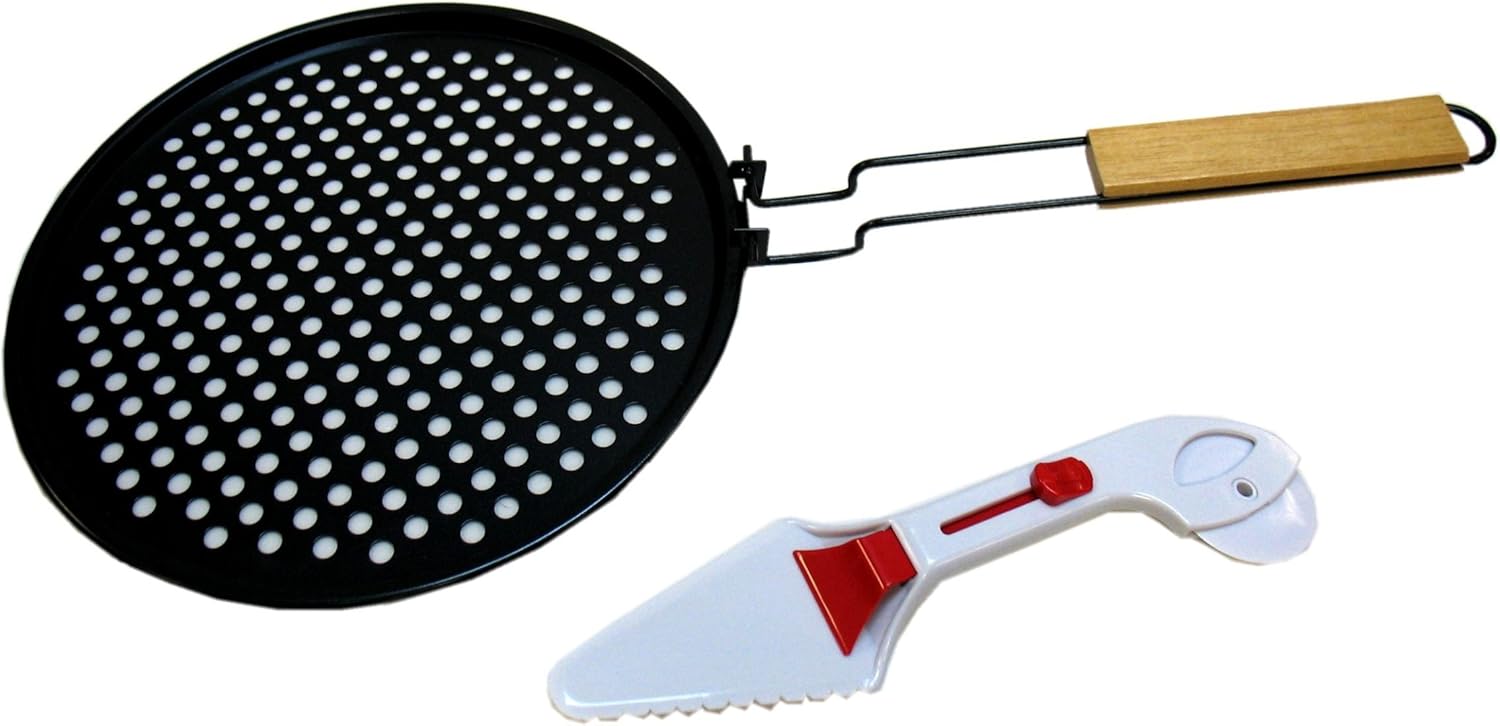 Chefs Basics HW5287 Non Stick Pizza Grill Topper : Pizza Grill Pan : Patio, Lawn & Garden