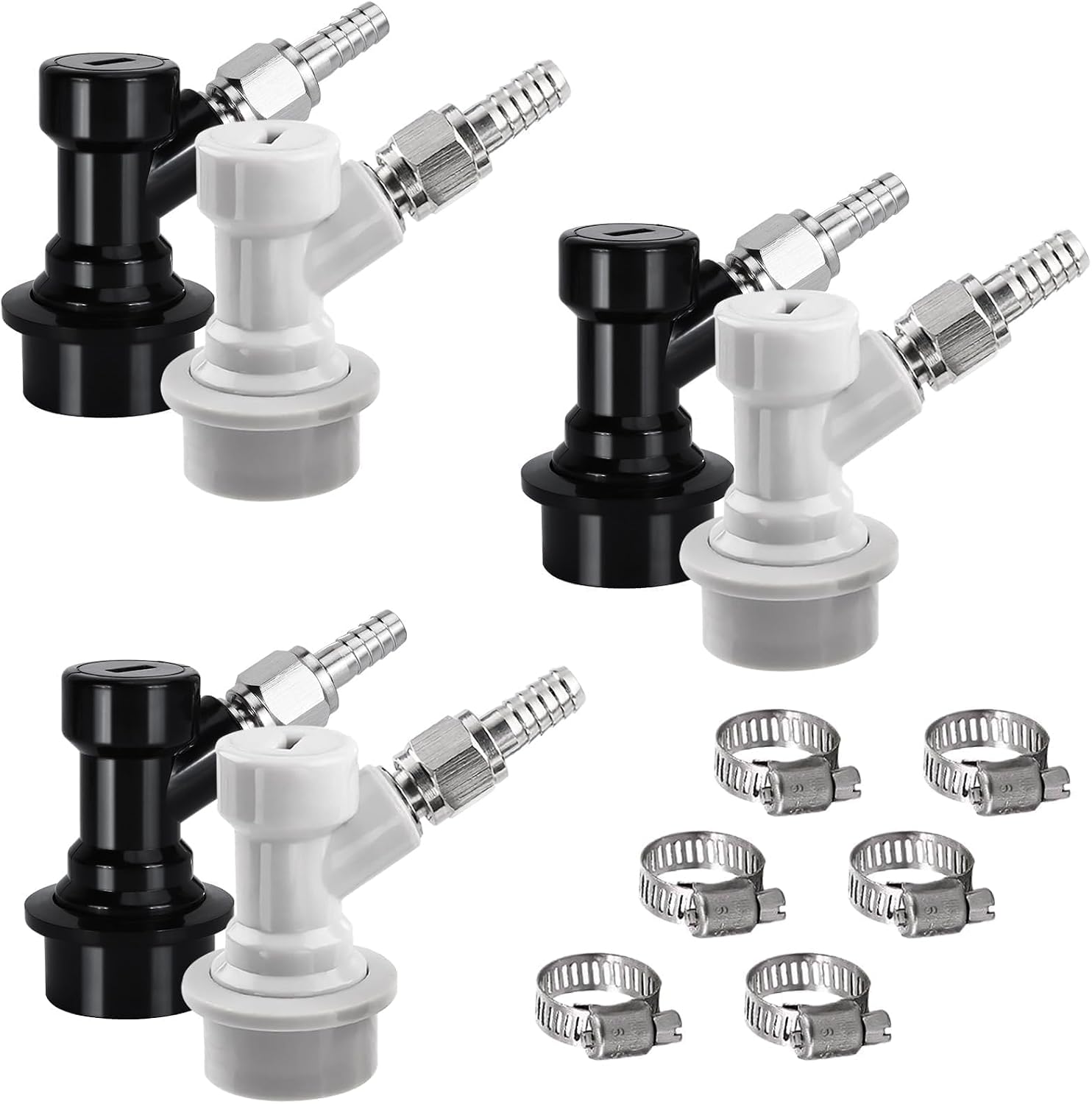MRbrew 3 Pairs Ball Lock Disconnect Set, 5/16''Gas 1/4''Liquid Barbs
