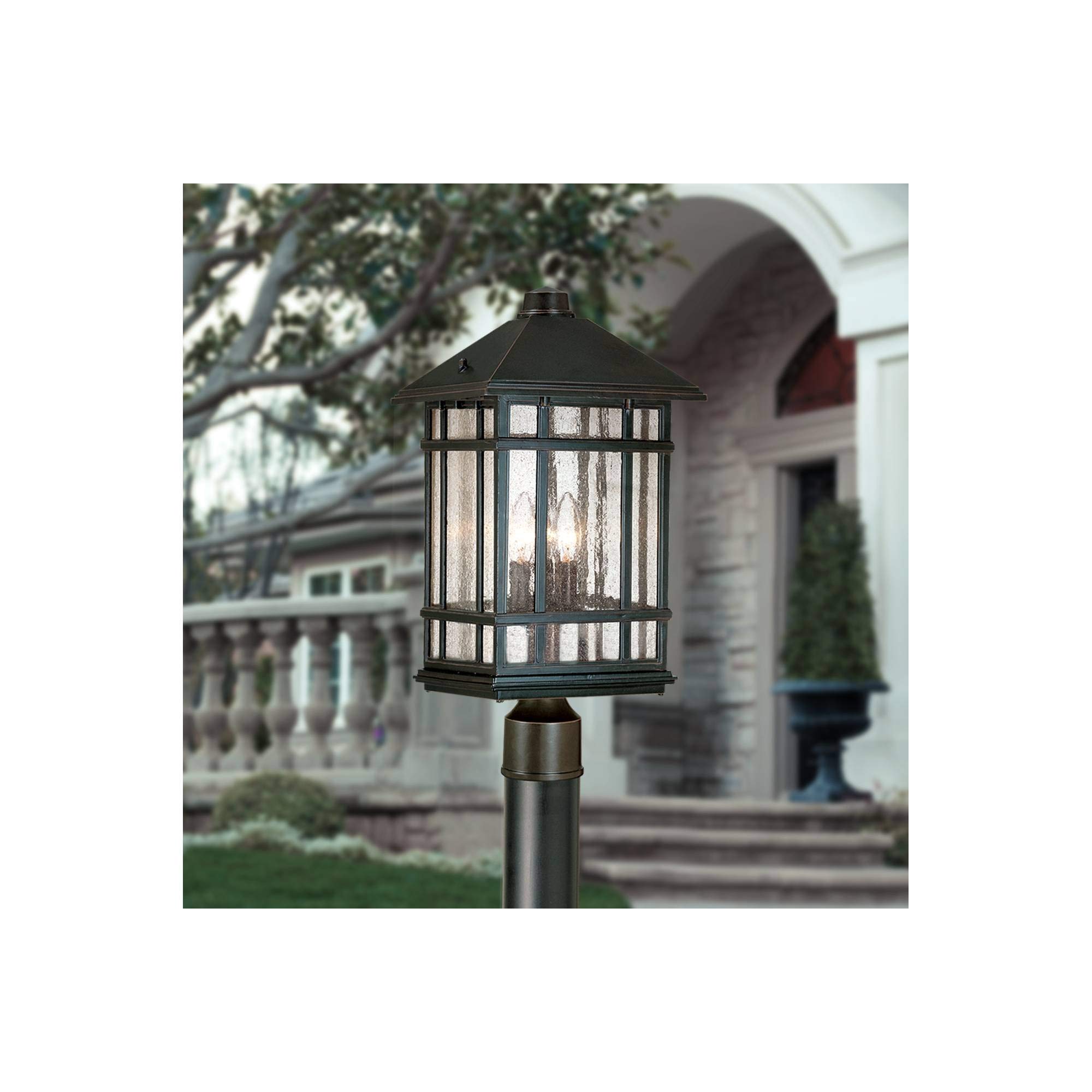 kathy ireland Sierra Craftsman Mission Outdoor Post Light Fixture Rubbed Bronze 102