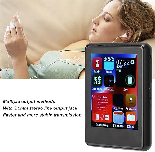 Miniatura 3 de Reproductor de MP3, reproductor de música digital portátil, pantalla táctil completa Bluetooth 5.0, mini reproductor de MP3 con altavoz, radio FM,
