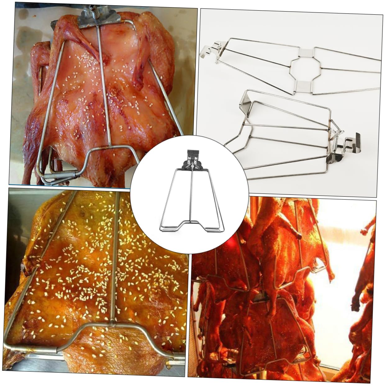 CIYODO 2pcs Durable Grilling Clips Roast Clamps for Chicken Fish and Meat Barbecue Tool for Outdoor Cooking and Family Gatherings