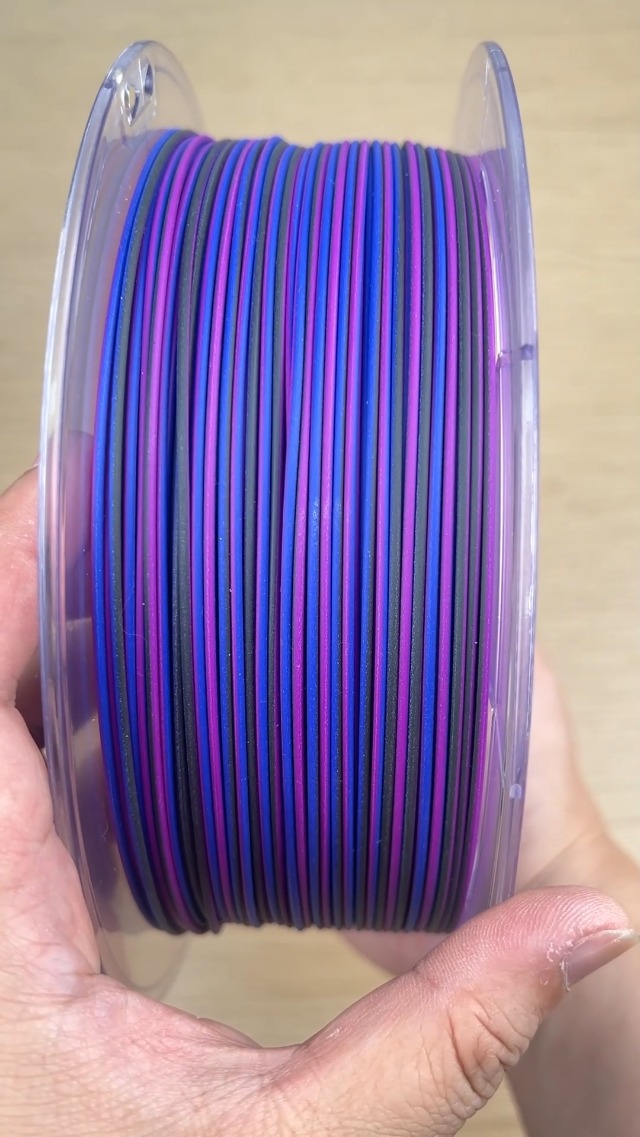 Image of ZIRO Rapid Color Changing PLA, Matte Twist Effect Multi-Color Filament 1.75mm, Dyanmic Rainbow 3D Printer Filament, Fast Color Change Matte PLA Stripes Series, Fit Most 3D Printer,1KG Indigo Stripes