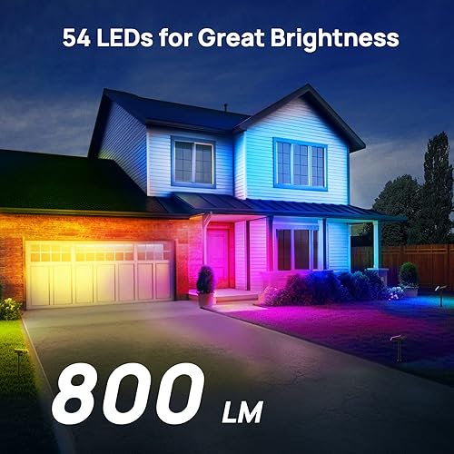 Miniatura 3 de Consciot 54 luces LED solares, 7 multicolor cambiantes, impermeables al aire libre IP67, luces de paisaje para decoración de jardín de patio,