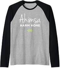 Ahimsa Vegan Harm None Vegan Vegetarian Gift Raglan Baseball Tee