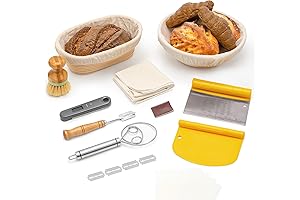 Proofing Baskets for Sourdough Bread Baking: CODOGOY Banneton 10" Oval & 9" Round Basket Set