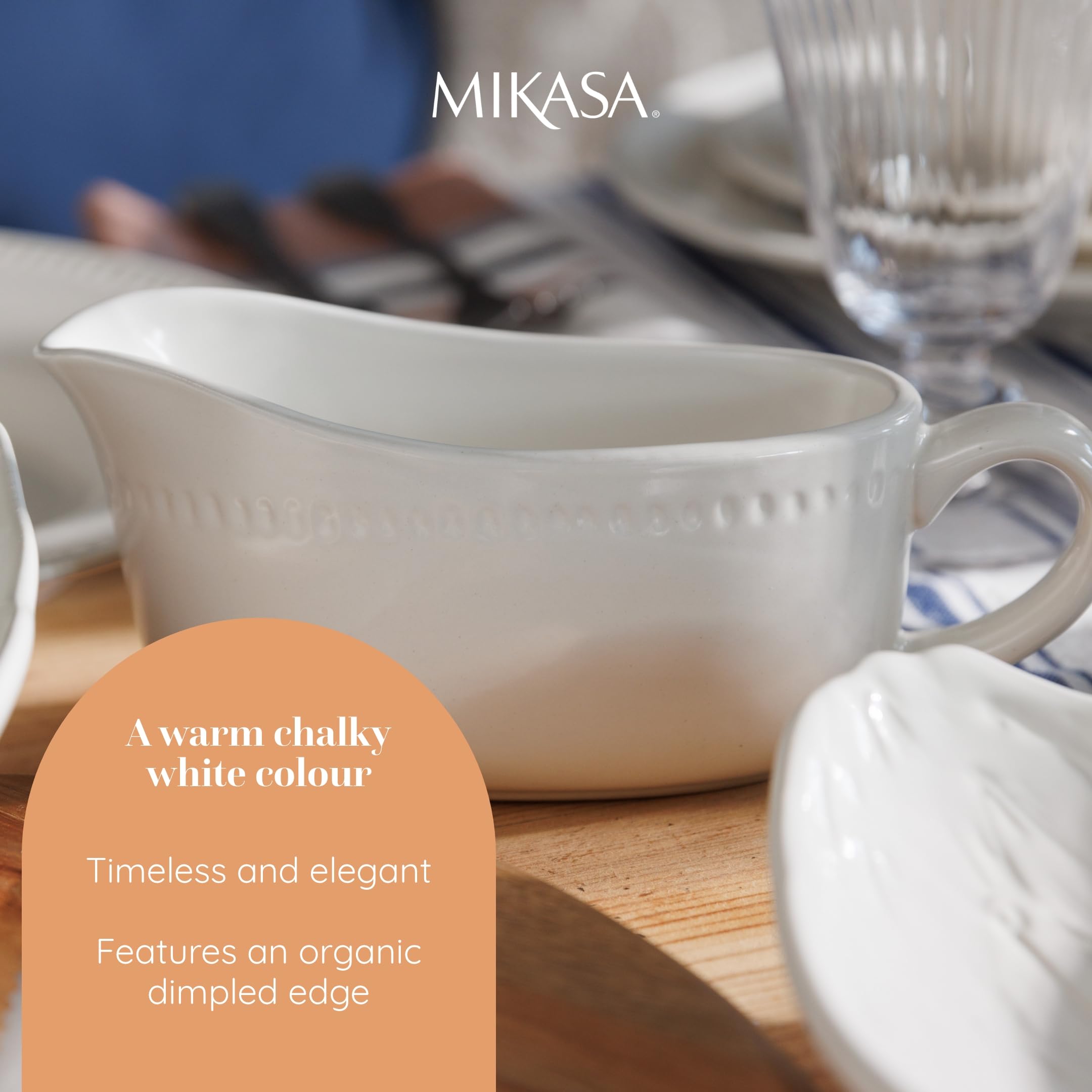 Mikasa Cranborne Stoneware Gravy/Sauce Boat, 300ml, Gift Boxed, Cremefarben - Image 3