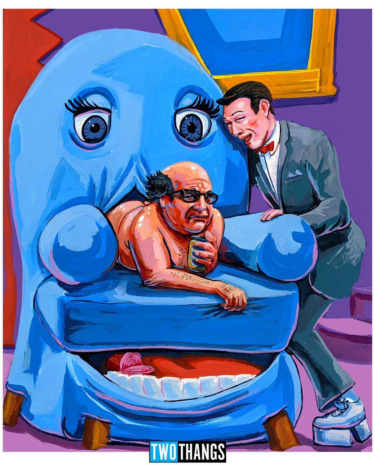 Amazon.com: Danny DeVito & Pee-wee Herman Mashup Art Print  display picture 1